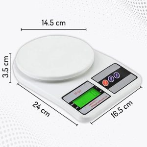 atom 10kg kitchen weight machine 6 months warranty, digital scale with lcd display, scale for home baking, cooking & balance diet. weighing machine with capacity 10kg, sf400/a121,color may vary
