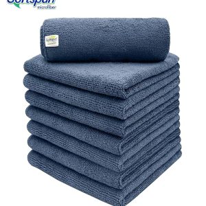 softspun microfiber cloth 4 pcs 40x40 cms 340 gsm sky blue thick lint & streak free multipurpose cloths automotive microfibre towels for car bike cleaning polishing washing & detailing.